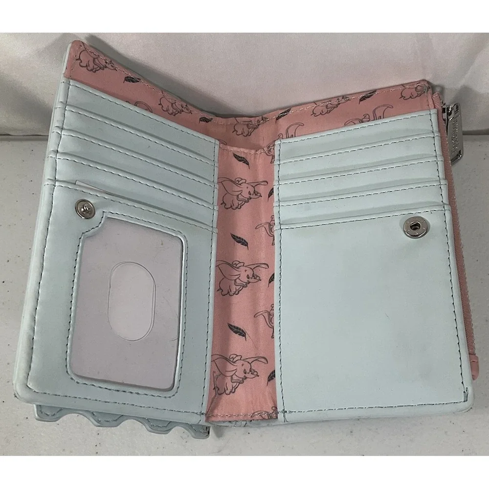 Loungefly Disney Dumbo Girls Ladies Blue Wallet Shaped In A Ticket Circus Style